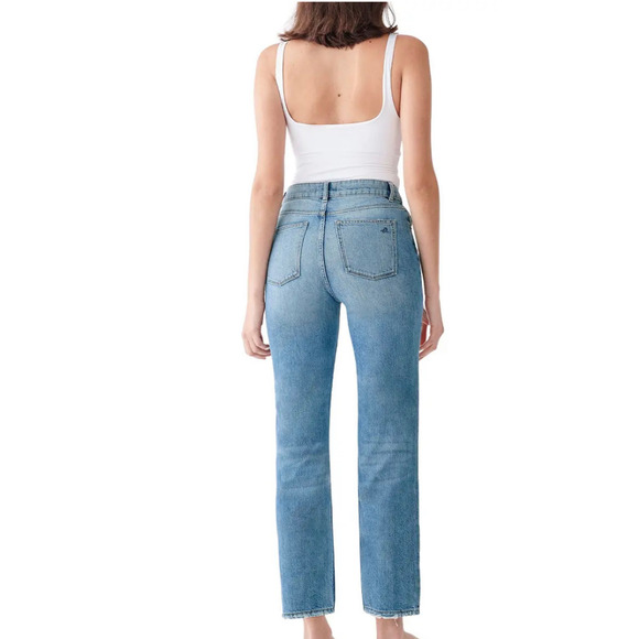 DL1961 $199 Lakewood Jerry Ultra High Rise Vintage Straight Light Wash Jeans 33 - Picture 3 of 10